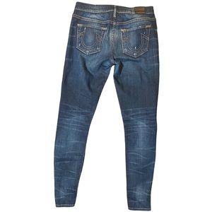 true religion mid rise distressed super skinny jeans